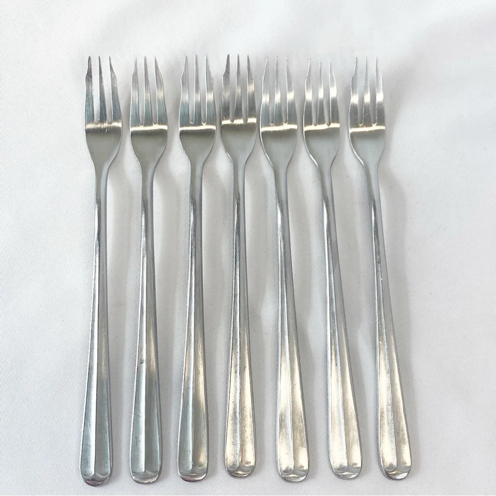 Supreme Cutlery Vintage Stainless Japan Flatware Cocktail/Seafood Forks Lot Of 7